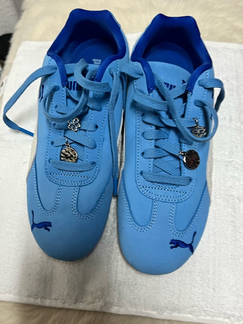 Puma Womens Light Blue Speedcat with Royal Blue Accents